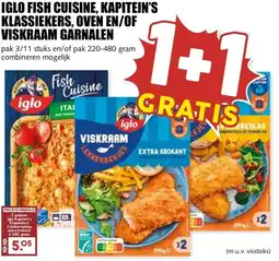 MCD Supermarkt IGLO FISH CUISINE, KAPITEIN'S KLASSIEKERS, OVEN EN/OF VISKRAAM GARNALEN aanbieding