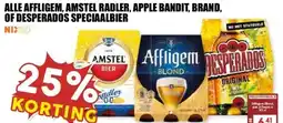 MCD Supermarkt ALLE AFFLIGEM, AMSTEL RADLER, APPLE BANDIT, BRAND, OF DESPERADOS SPECIAALBIER aanbieding