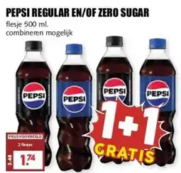 MCD Supermarkt PEPSI REGULAR EN/OF ZERO SUGAR aanbieding