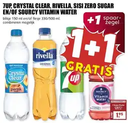 MCD Supermarkt 7UP, CRYSTAL CLEAR, RIVELLA, SISI ZERO SUGAR EN/OF SOURCY VITAMIN WATER aanbieding