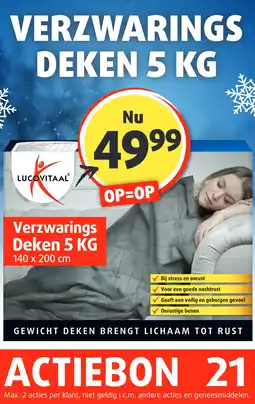 Lucovitaal VERZWARINGS DEKEN 5 KG aanbieding