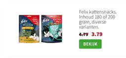 Intratuin Felix kattensnacks. Inhoud 180 of 200 gram, diverse varianten. aanbieding