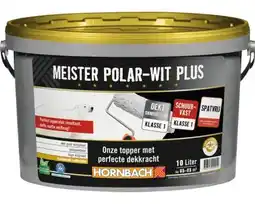 Hornbach HORNBACH Muurverf Meister Polar plus conserveringsmiddelvrij en spatvrij wit 10 l aanbieding