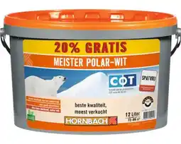 Hornbach HORNBACH Meister Polar muurverf spatvrij wit 12 l aanbieding
