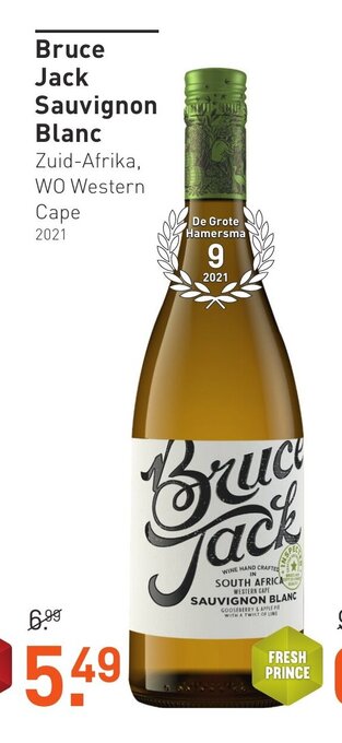 Gall & Gall Bruce Jack Sauvignon Blanc Zuid-Afrika, WO Western Cape aanbieding