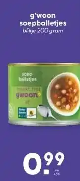 Coop g'woon soepballetjes aanbieding