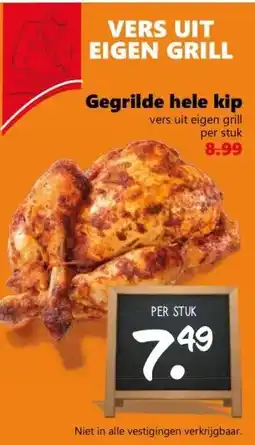 Coop Gegrilde hele kip aanbieding