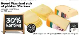 Coop Noord Waarland stuk of plakken 35+ kaas aanbieding