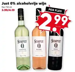 Coop Just 0% alcoholvrije wijn aanbieding