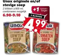 Coop Unox originele en/of stevige soep aanbieding