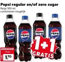 Coop Pepsi regular en/of zero sugar aanbieding