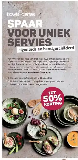 Ekoplaza SPAAR VOOR UNIEK SERVIES aanbieding