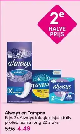 DA Always en Tampax aanbieding