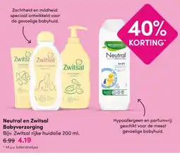 DA Neutral en Zwitsal Babyverzorging aanbieding
