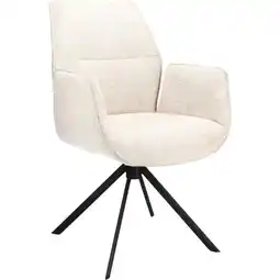 Budget Home Store Eetkamerstoel Odin met arm in stof Lodge Linnen aanbieding