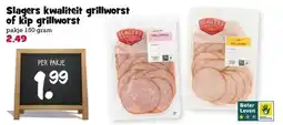 Boon`s Markt Slagers kwaliteit grillworst of kip grillworst aanbieding