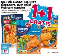 Boon`s Markt Iglo Fish Cuisine, Kapitein's Klassiekers. Oven en/of Viskraam garnalen aanbieding
