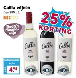 Boon`s Markt Callia wijnen aanbieding