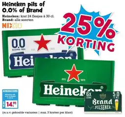 Boon`s Markt Heineken pils of 0.0% of Brand aanbieding