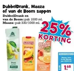 Boon`s Markt DubbelDrank, Maaza of van de Boom sappen aanbieding