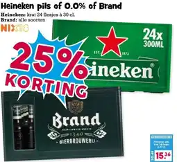 Boon`s Markt Heineken pils of 0.0% of Brand aanbieding