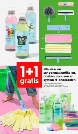 HEMA alle was en schoonmaakartikelen, doeken, sponzen en gratis system H-onderdelen aanbieding