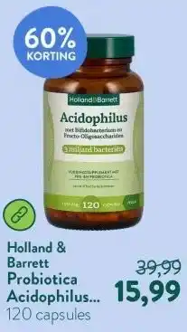 Holland & Barrett Probiotica Acidophilus Bifidus met Fructo-Oligosacchariden 3mld aanbieding