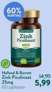 Holland & Barrett Zink Picolinaat 25mg aanbieding