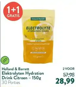 Holland & Barrett Elektrolyten Hydration Drink Citroen – 150g aanbieding