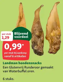 Maxi Zoo Landman hondensnacks Runderoor aanbieding