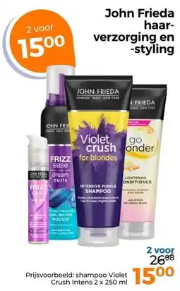 Trekpleister John Frieda haar- verzorging en -styling aanbieding