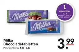 Sligro Milka Chocoladetabletten aanbieding