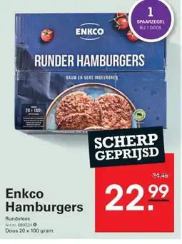 Sligro Enkco Hamburgers aanbieding