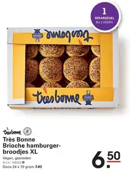 Sligro Très Bonne Brioche hamburger- broodjes XL aanbieding