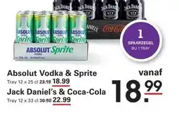 Sligro Absolut Vodka & Sprite Jack Daniel's & Coca-Cola aanbieding