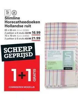 Sligro Slimline Horecatheedoeken Hollandse ruit aanbieding