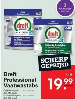 Sligro Dreft Professional Vaatwastabs aanbieding