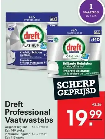 Sligro Dreft Professional Vaatwastabs aanbieding