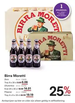 Sligro Birra Moretti Zero aanbieding