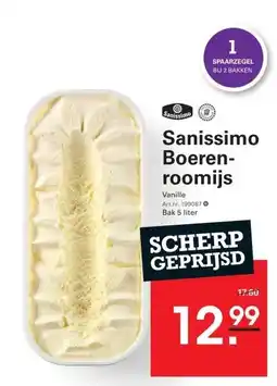 Sligro SanissimoBoeren- roomijs aanbieding