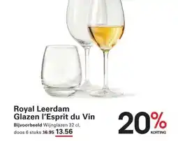 Sligro Royal Leerdam Glazen l'Esprit du Vin aanbieding