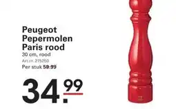 Sligro Peugeot Pepermolen Paris rood aanbieding