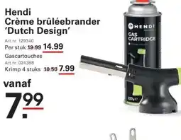 Sligro Hendi Crème brûléebrander 'Dutch Design' aanbieding