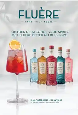 Sligro 50 ML FLUÈRE BITTER + 100 ML TONIC en garneer met een sinaasappelschijfje aanbieding