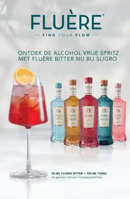 Sligro 50 ML FLUÈRE BITTER + 100 ML TONIC en garneer met een sinaasappelschijfje aanbieding