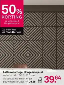 Karwei Lattenwandtegel Hongaarse punt aanbieding