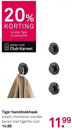 Karwei Tiger Handdoekhaak aanbieding