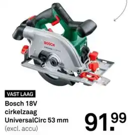 Karwei Bosch 18V cirkelzaag UniversalCirc 53 mm aanbieding