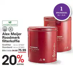 Sligro Alex Meijer Roodmerk filterkoffie aanbieding