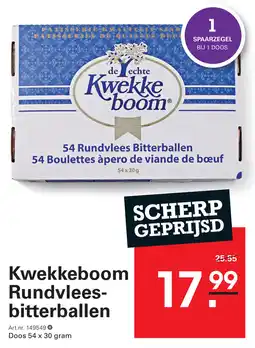 Sligro Kwekkeboom Rundvlees Bitterballen aanbieding
